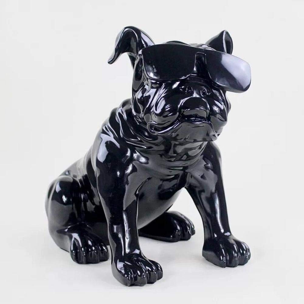 Amazon.co.jp: 彫刻 ガラスブルドッグ置物アート彫刻動物犬の像樹脂